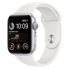 Apple Watch SE GPS 40mm Silver Aluminum Case with M/L White Sport Band MNTC3LL/A