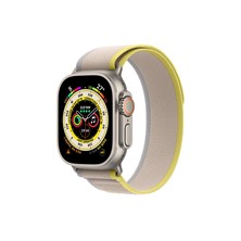 Apple Watch Ultra GPS + Cellular 49mm Titanium Case With Yellow/beige Trail Loop S/M MNHD3LL/A