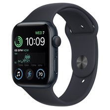 Apple Watch SE GPS 44mm Midnight Aluminum case with S/M Midnight Sport band MNTF3LL/A