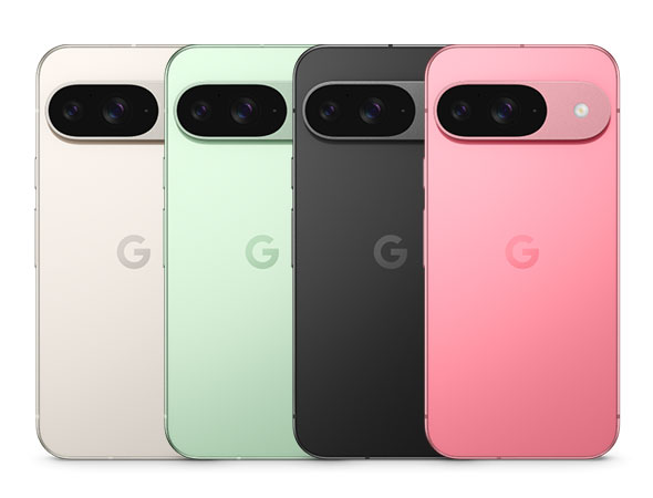 Google Pixel 9 in porcelain,wintergreen,obsidian and peony