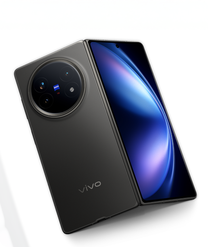 Vivo X Fold 5 opened on white background