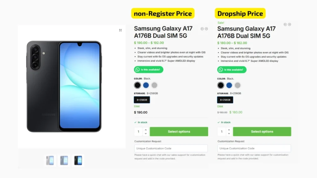 Galaxy A17 dropship price